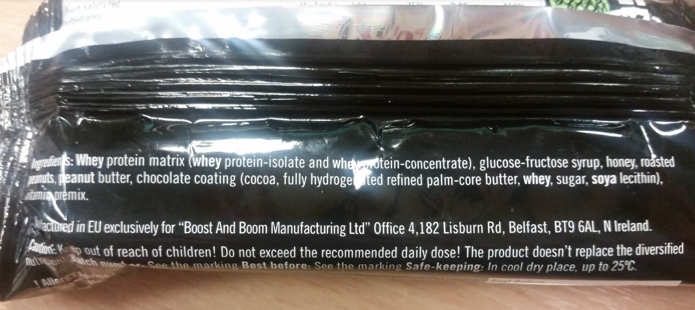 Ingredients List on Bar