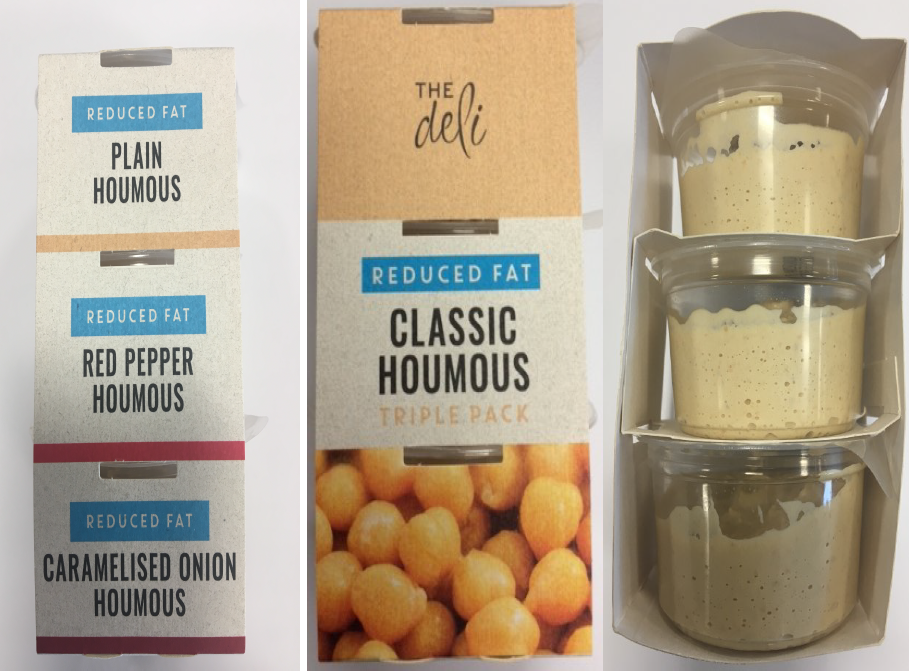 Aldi Classic and Reduced fat houmous