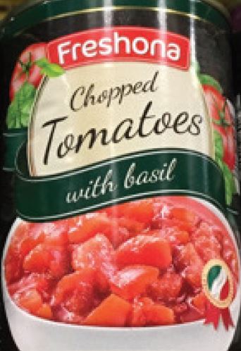 Freshona Chopped Tomatoes with Basil