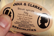 Steak Spice Label