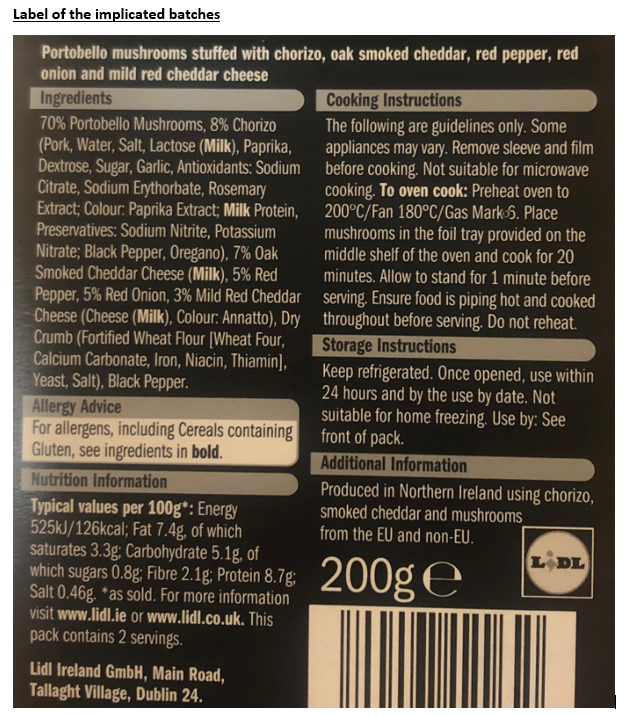 Mushrooms Ingredients List