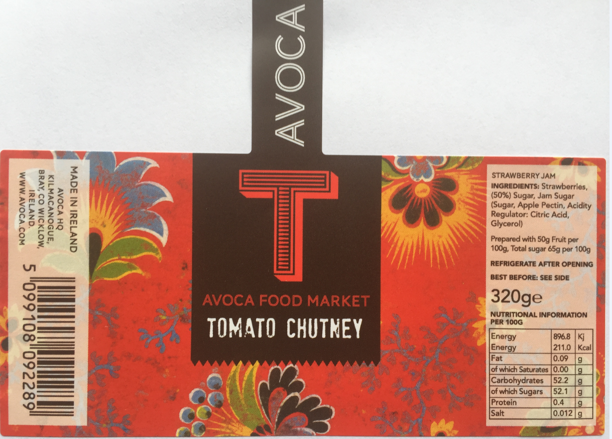 Mislabelled Avoca Tomato Chutney