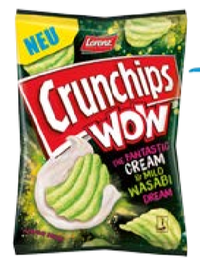 Lorenz Crunchips WOW Cream and Mild Wasabi 